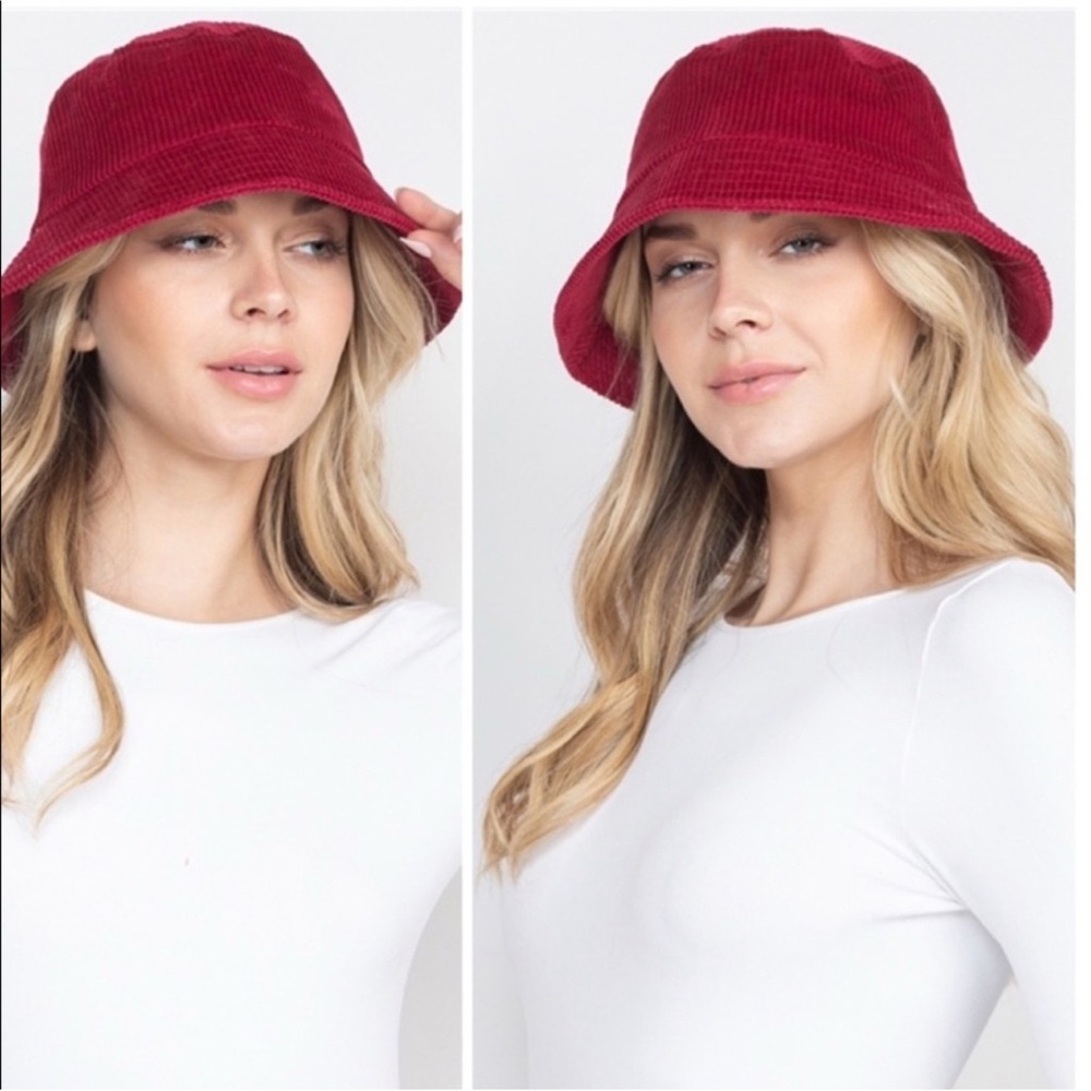 NEW Riah Fashion Red Bucket Hat